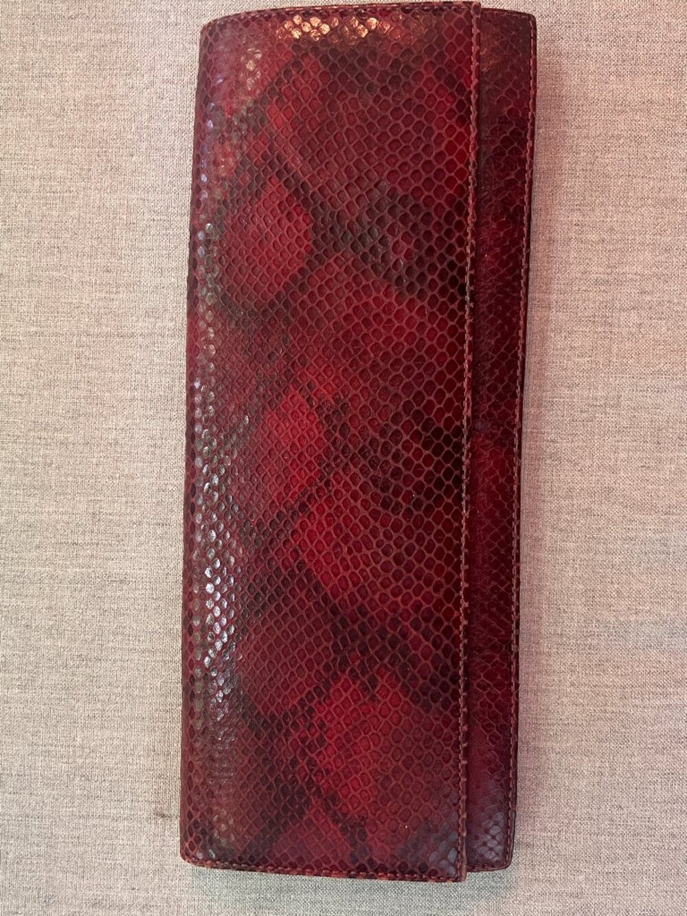 ALDO maroon snakeskin clutch purse
